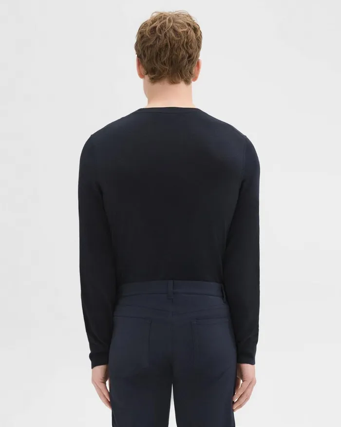 Theory Sweaters Cardigans Crewneck Sweater In Regal Wool Navy 8211 Men