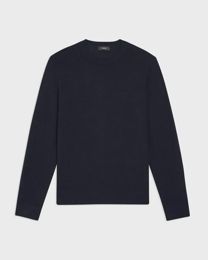 Theory Sweaters Cardigans Crewneck Sweater In Regal Wool Navy 8211 Men