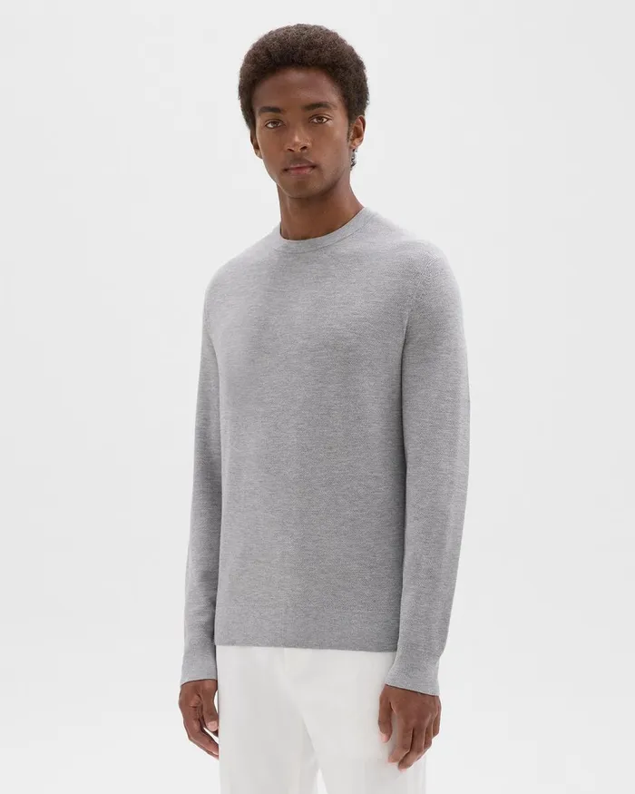 Theory Sweaters Cardigans Riland Sweater In Light Bilen Light Grey Heather 8211 Men