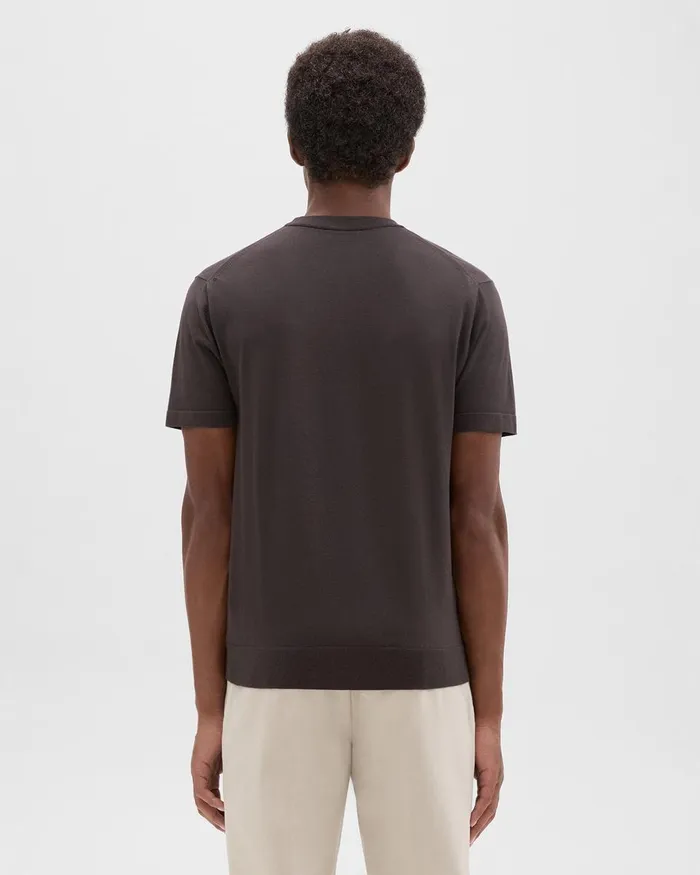 Theory Sweaters Cardigans Sarior ShortSleeve Sweater In Light Bilen Coffee 8211 Men