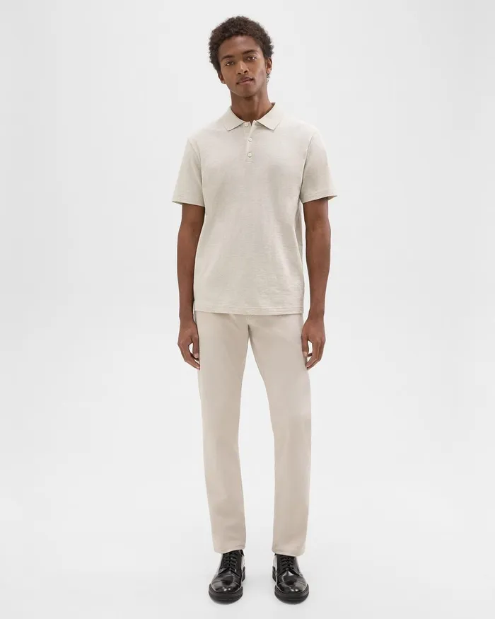 Theory Tshirts Polos Bron Polo Shirt In Cosmos Slub Cotton Limestone 8211 Men
