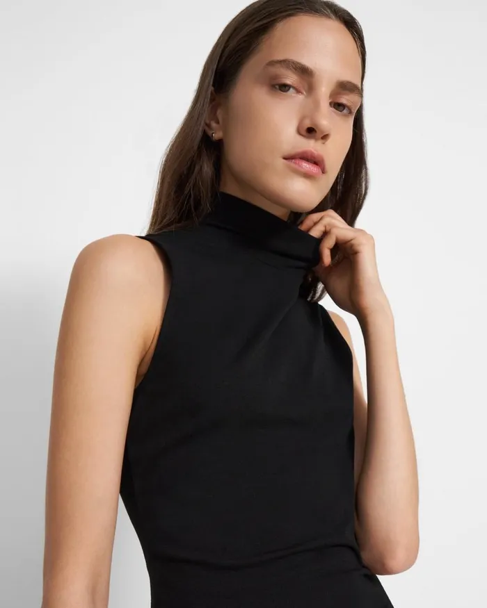 Theory TShirts Sleeveless Turtleneck Sweater In Ribbed Viscose Black 8211 Women