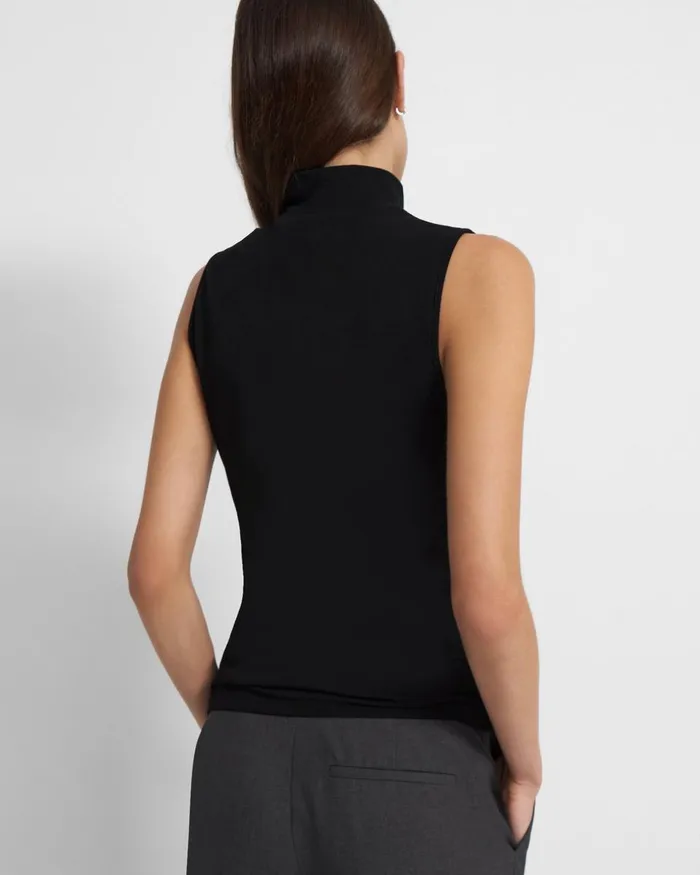 Theory TShirts Sleeveless Turtleneck Sweater In Ribbed Viscose Black 8211 Women