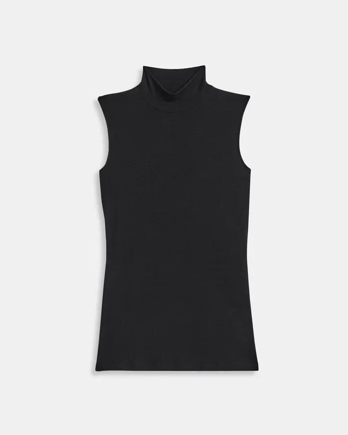 Theory TShirts Sleeveless Turtleneck Sweater In Ribbed Viscose Black 8211 Women