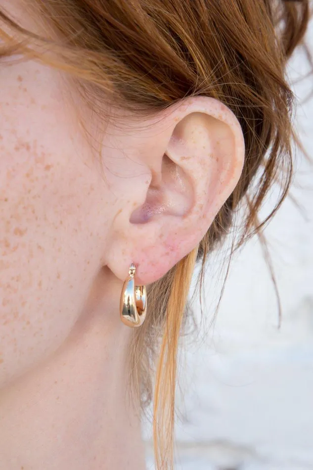 Thick Hoop Earrings Gold Women Brandy Melville Jewelry