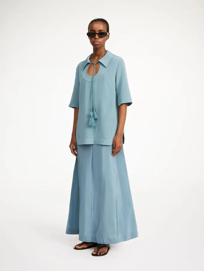Tops and Blouses Women By Malene Birger Brittiny Top Cool Water