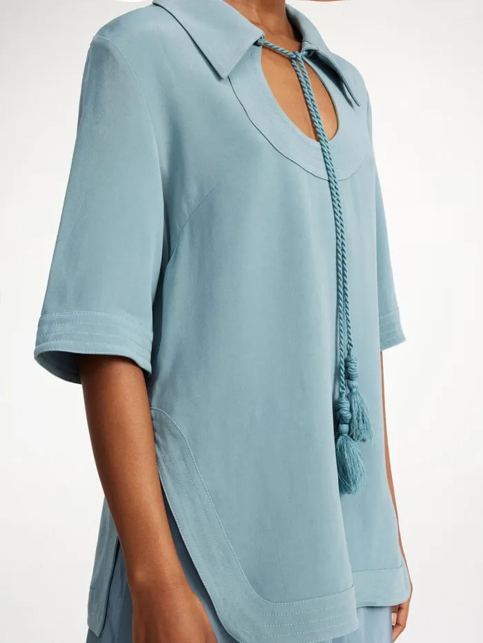 Tops and Blouses Women By Malene Birger Brittiny Top Cool Water