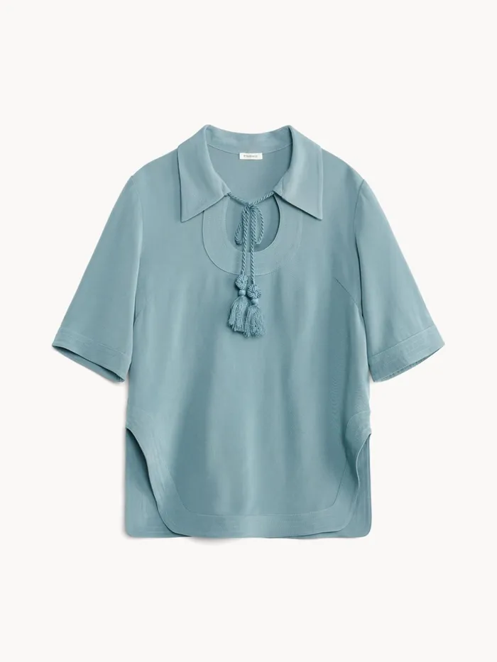 Tops and Blouses Women By Malene Birger Brittiny Top Cool Water