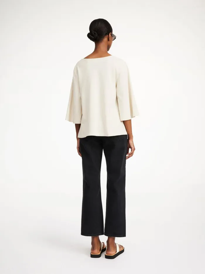 Tops and Blouses Women By Malene Birger Bryar Organic Cotton TShirt Oyster Gray