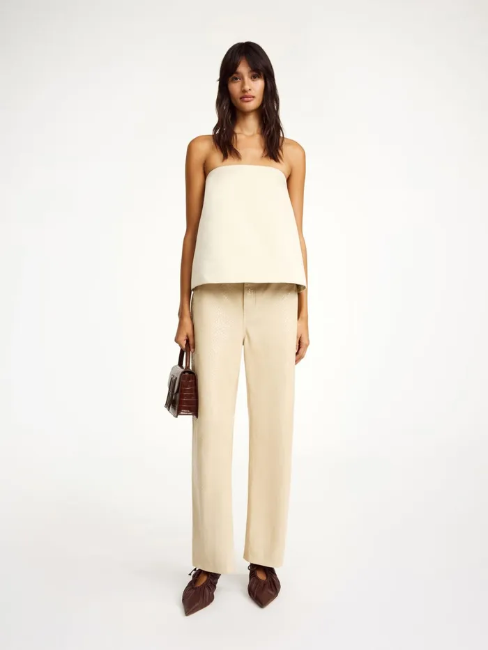 Tops and Blouses Women By Malene Birger Hermie Top Oyster Gray