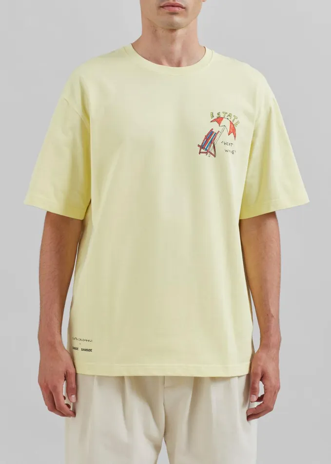 Tops Men The Frankie Shop Samse Samse Sagiotto TShirt 8211 Yellow Estate