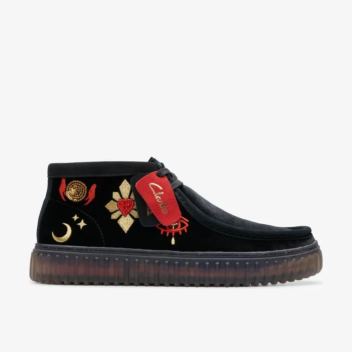 Torhill Hi Black Velvet WomenMen Clarks Boots and Booties
