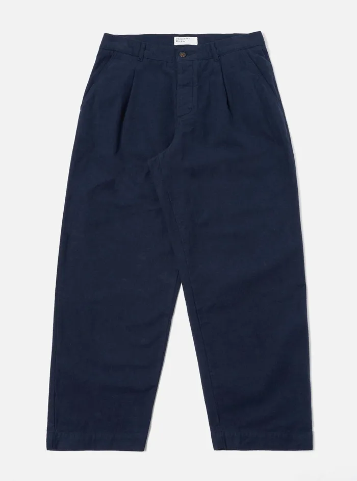 Trousers Men Universal Works Universal Works Duke Pant In Navy Nebraska Cotton
