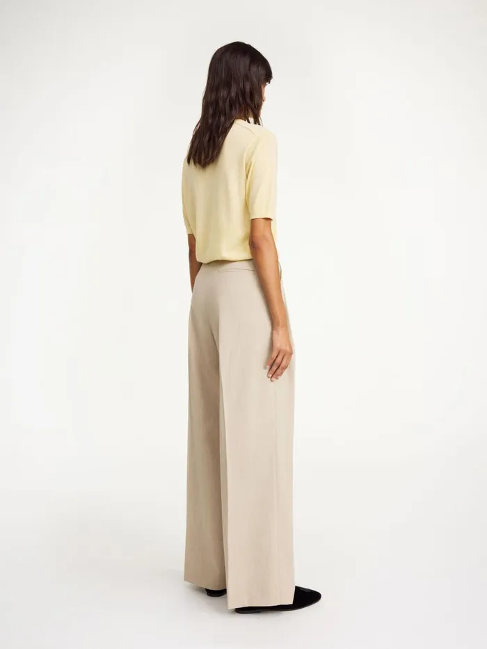 Trousers Women By Malene Birger Cymbaria HighWaist Trousers Beige Melange