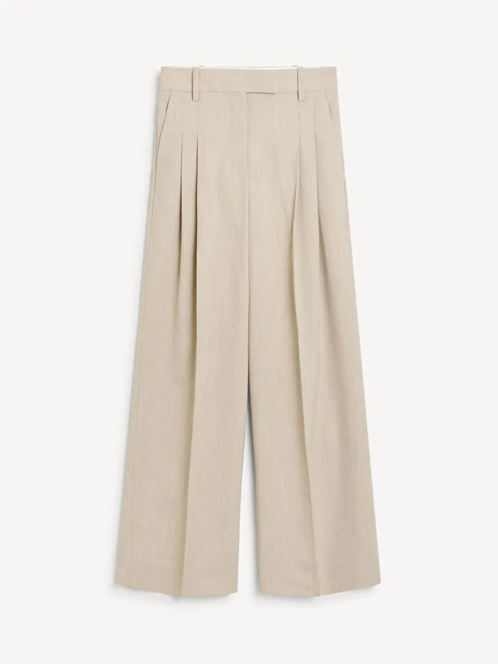 Trousers Women By Malene Birger Cymbaria HighWaist Trousers Beige Melange
