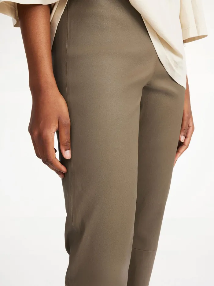 Trousers Women By Malene Birger Florentina Leather Trousers Shitake