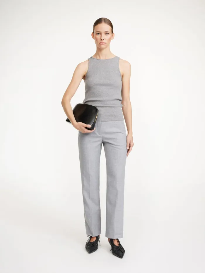 Trousers Women By Malene Birger Igda StraightLeg Trousers Grey Melange