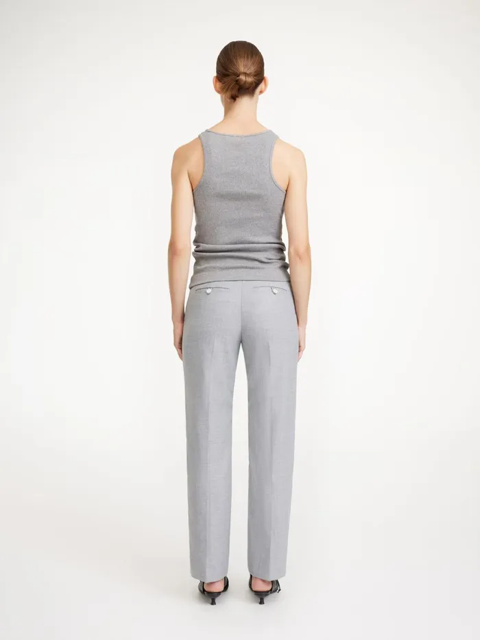 Trousers Women By Malene Birger Igda StraightLeg Trousers Grey Melange