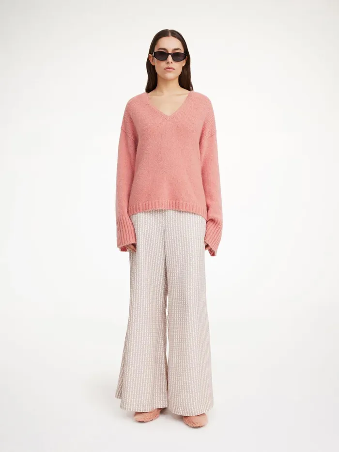 Trousers Women By Malene Birger Lucee Flared Trousers Off White Monogram