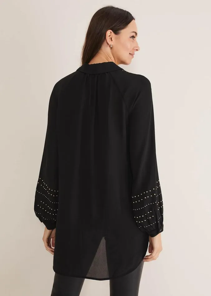 Tullulah Heatfix Sleeve Tunic Blouse Black Women Phase Eight Shirts and Blouses Tullulah Heatfix Sleeve Tunic Blouse Black Women Phase Eight Shirts and Blouses