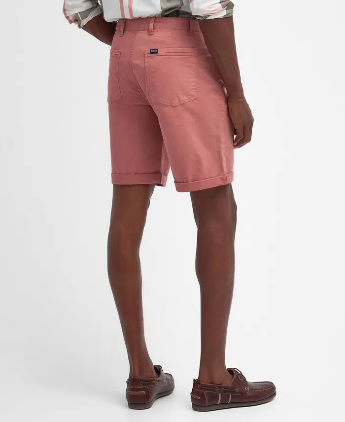 Twill Shorts Pink Clay Men Barbour Trousers and Shorts