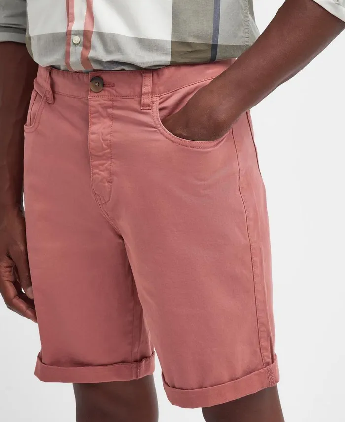 Twill Shorts Pink Clay Men Barbour Trousers and Shorts