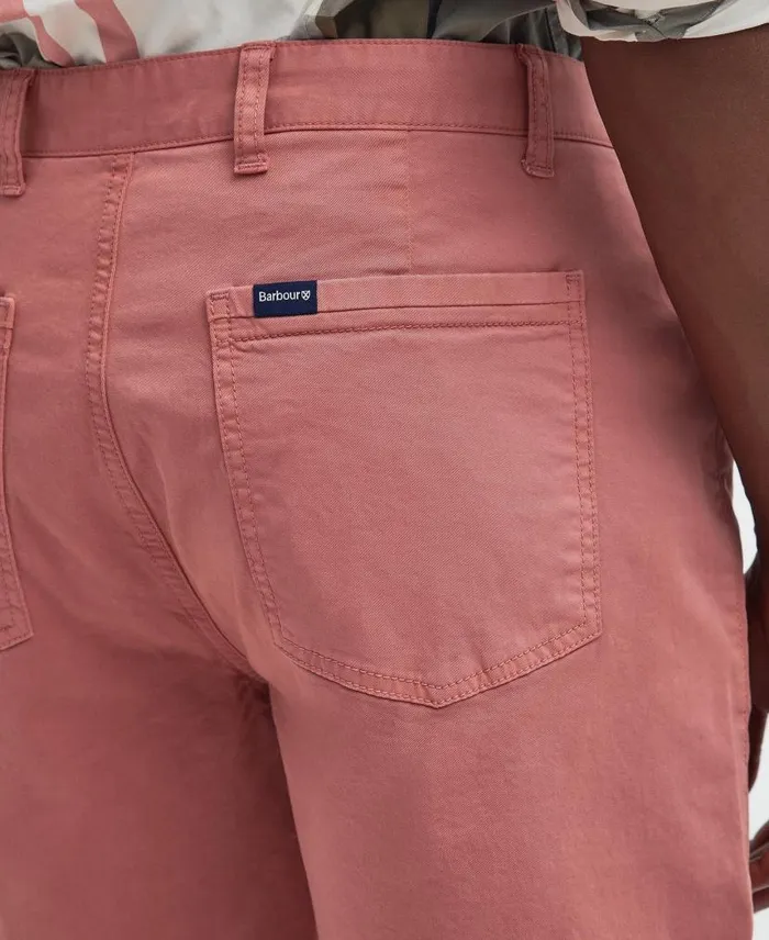 Twill Shorts Pink Clay Men Barbour Trousers and Shorts