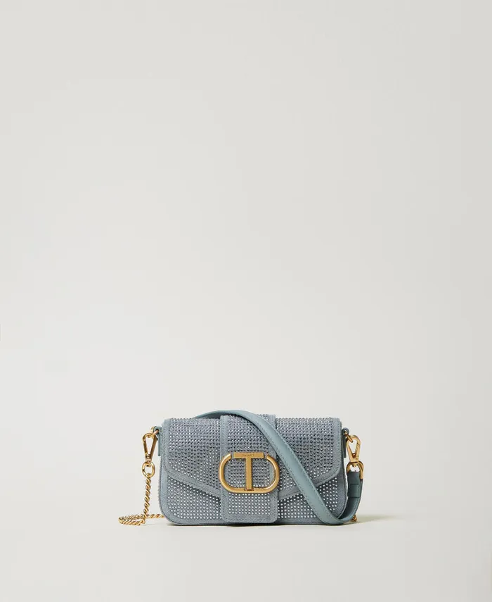 Twinset Amie039 Small Shoulder Bag With Rhinestones Gainsboro Gray Women Handbags