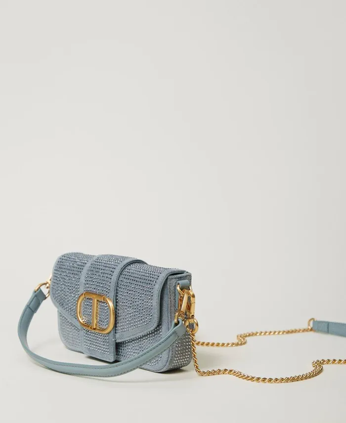 Twinset Amie039 Small Shoulder Bag With Rhinestones Gainsboro Gray Women Handbags Twinset Amie039 Small Shoulder Bag With Rhinestones Gainsboro Gray Women Handbags