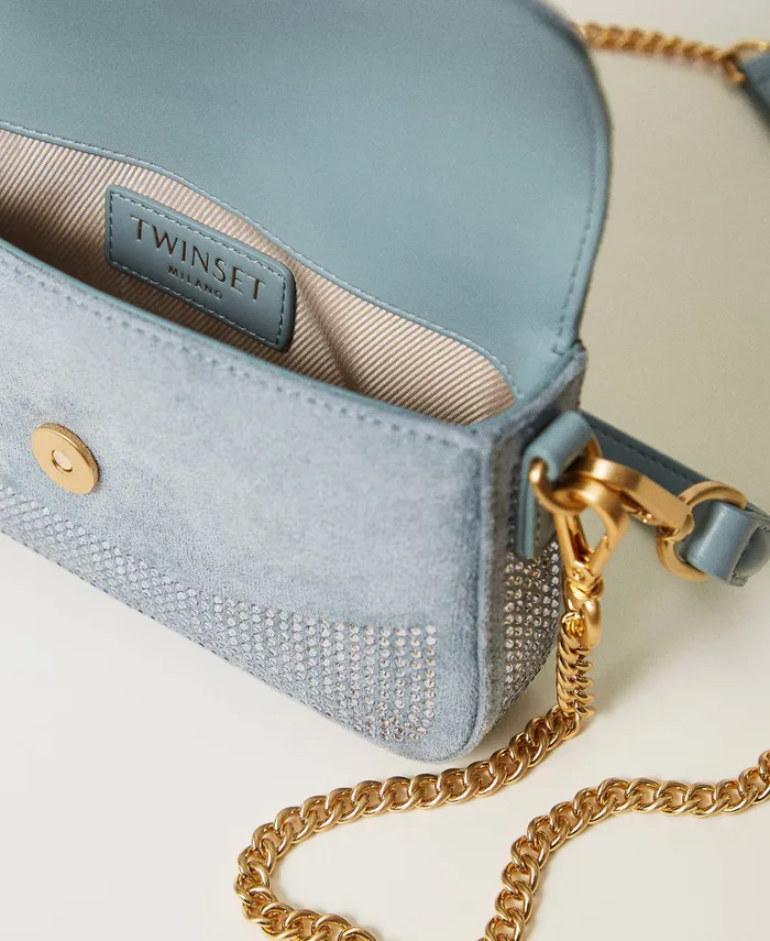 Twinset Amie039 Small Shoulder Bag With Rhinestones Gainsboro Gray Women Handbags Twinset Amie039 Small Shoulder Bag With Rhinestones Gainsboro Gray Women Handbags
