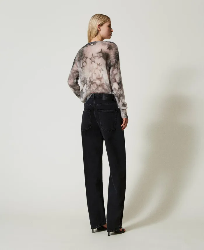 Twinset Black Carrot Fit Jeans With Five Pockets Black Denim Women Jeans Twinset Black Carrot Fit Jeans With Five Pockets Black Denim Women Jeans