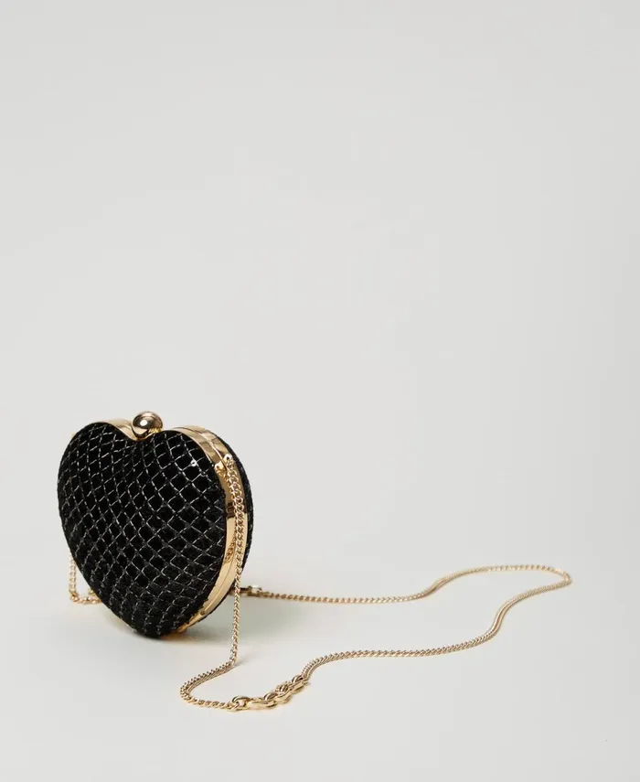 Twinset Coup De Coeur039 Embroidered Velvet Clutch Black Women Handbags Twinset Coup De Coeur039 Embroidered Velvet Clutch Black Women Handbags