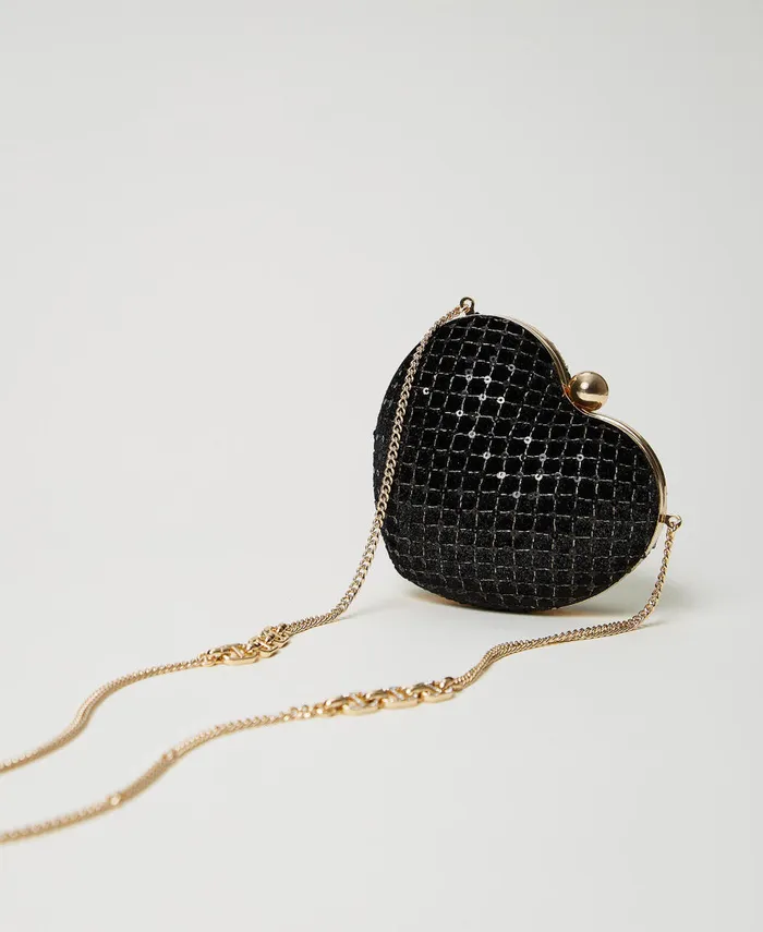 Twinset Coup De Coeur039 Embroidered Velvet Clutch Black Women Handbags Twinset Coup De Coeur039 Embroidered Velvet Clutch Black Women Handbags