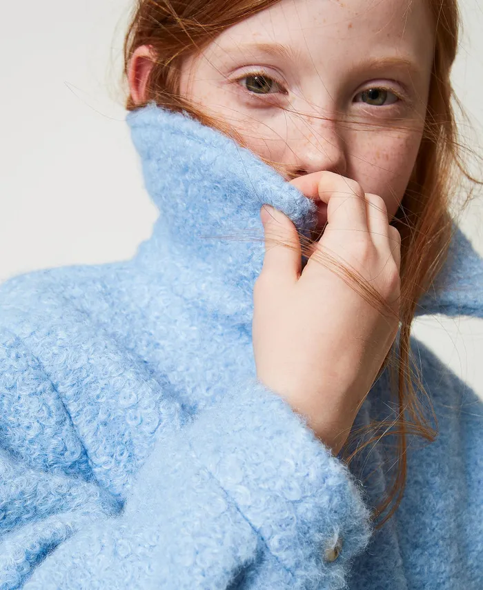 Twinset Curly Wool Cloth Jacket Frozen Fjord Light Blue Girl Jackets And Outerwear Twinset Curly Wool Cloth Jacket Frozen Fjord Light Blue Girl Jackets And Outerwear