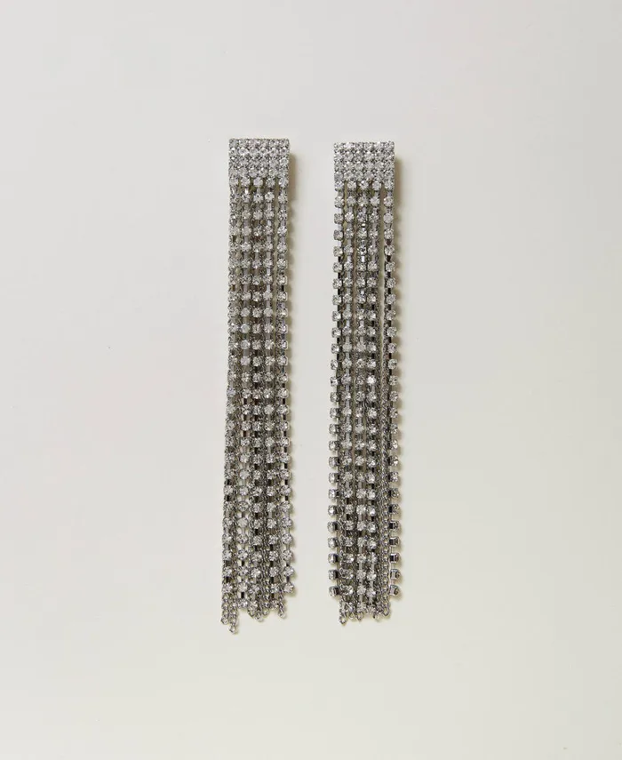 Twinset Earrings With Rhinestone Fringes Crystal Women Jewellery