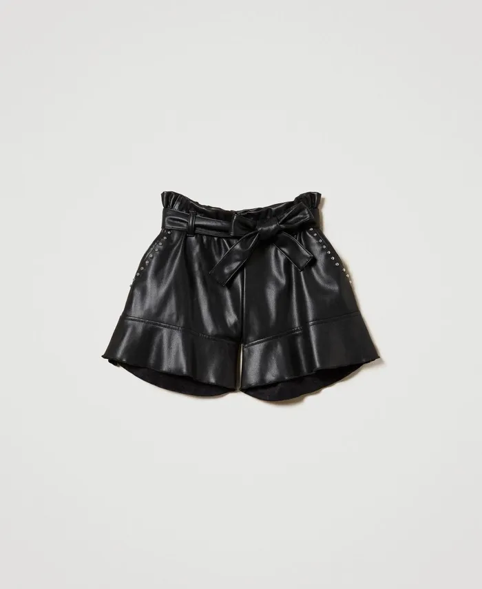 Twinset Flared Shorts With Studs Black Girl Trousers And Jeans Twinset Flared Shorts With Studs Black Girl Trousers And Jeans