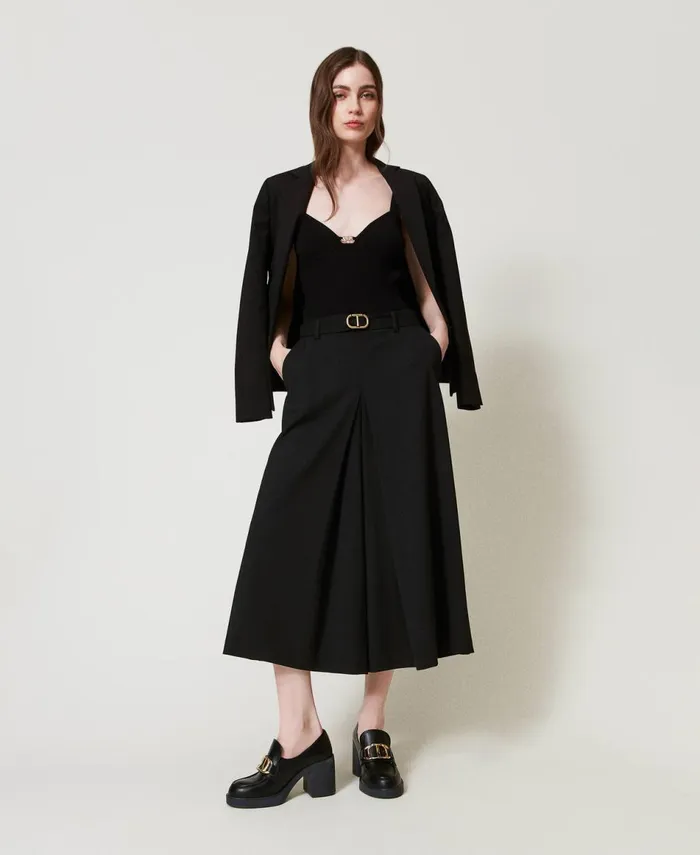 Twinset Heeled Loafers With Oval T Clasp Black Women Heels Twinset Heeled Loafers With Oval T Clasp Black Women Heels