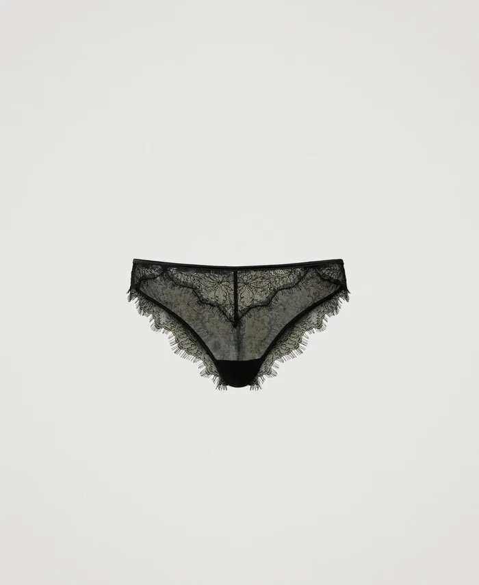Twinset Lace And Tulle Brazilian Briefs Black Women Underwear And Nightwear Twinset Lace And Tulle Brazilian Briefs Black Women Underwear And Nightwear