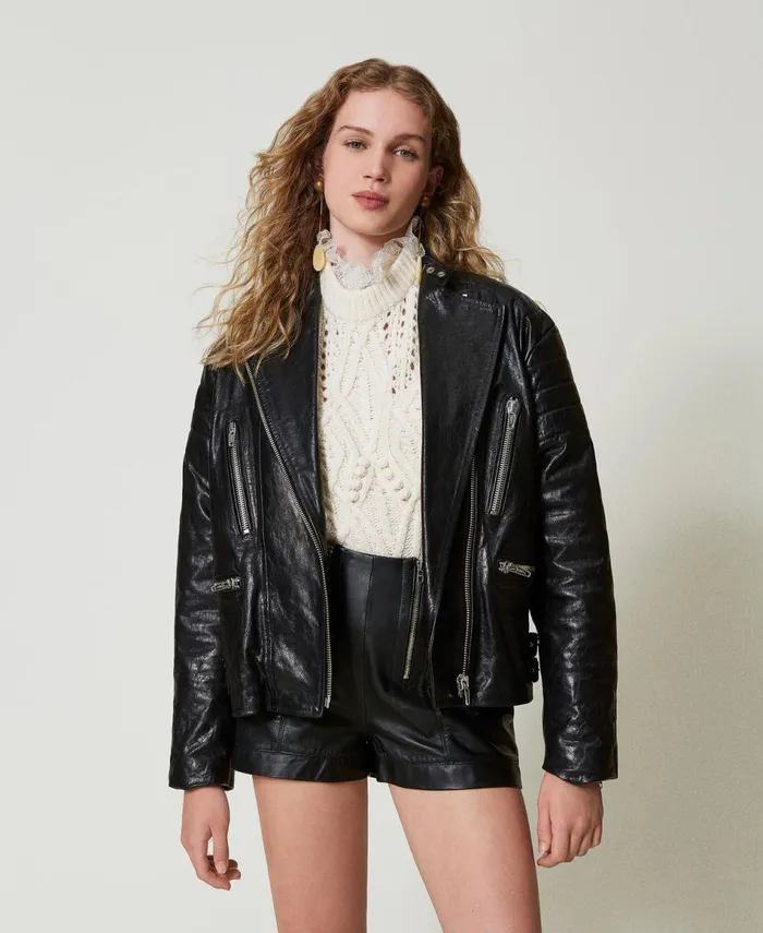 Twinset Leather 039Fairfax039 Biker Jacket Black Women Jackets And Outerwear Twinset Leather 039Fairfax039 Biker Jacket Black Women Jackets And Outerwear