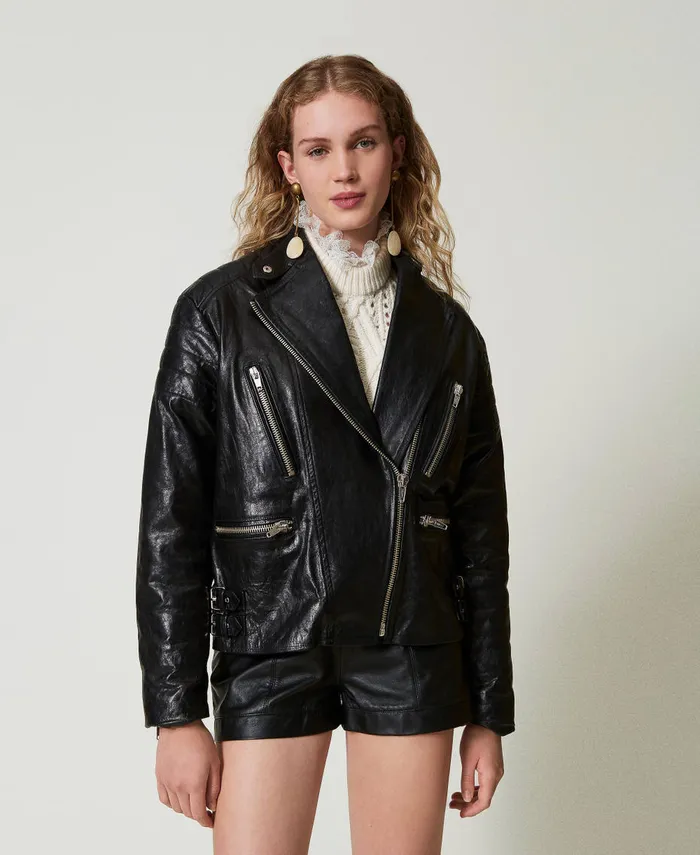 Twinset Leather 039Fairfax039 Biker Jacket Black Women Jackets And Outerwear Twinset Leather 039Fairfax039 Biker Jacket Black Women Jackets And Outerwear