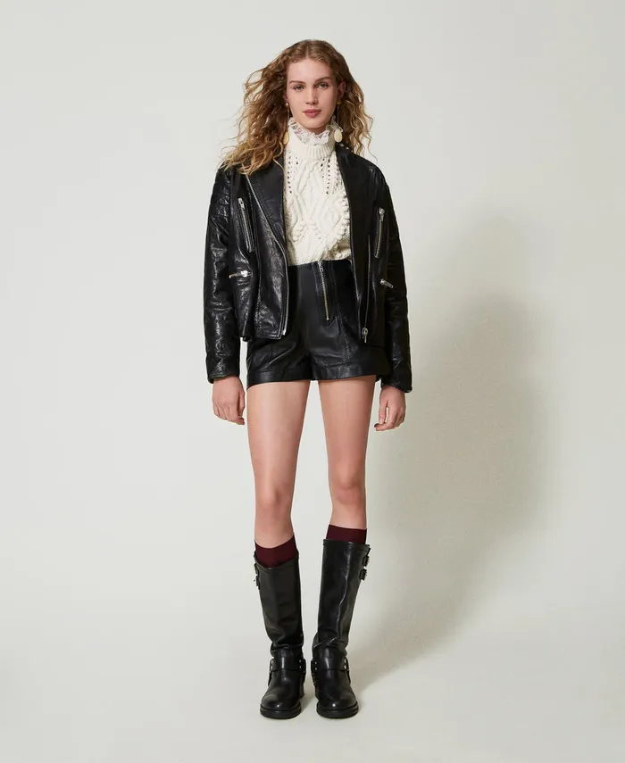 Twinset Leather 039Fairfax039 Biker Jacket Black Women Jackets And Outerwear Twinset Leather 039Fairfax039 Biker Jacket Black Women Jackets And Outerwear