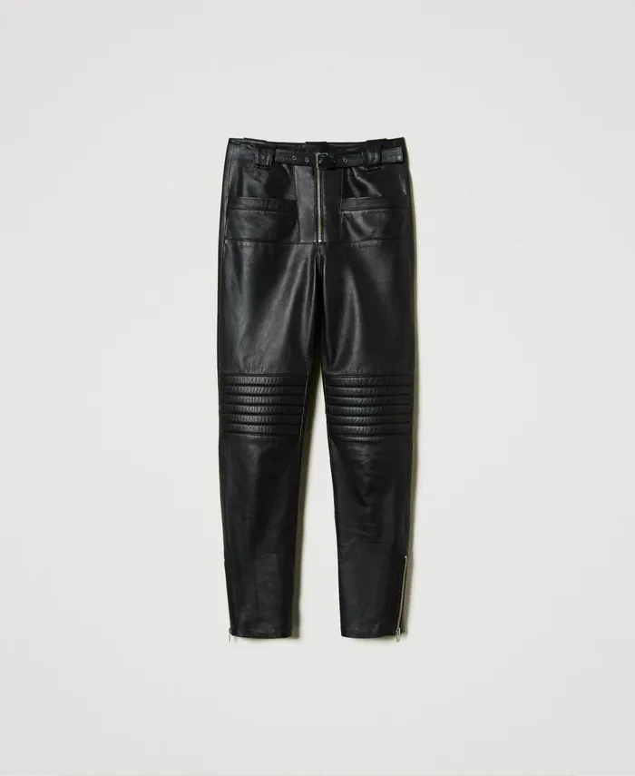 Twinset Leather 039Fairfax039 Biker Trousers Black Women Trousers Twinset Leather 039Fairfax039 Biker Trousers Black Women Trousers