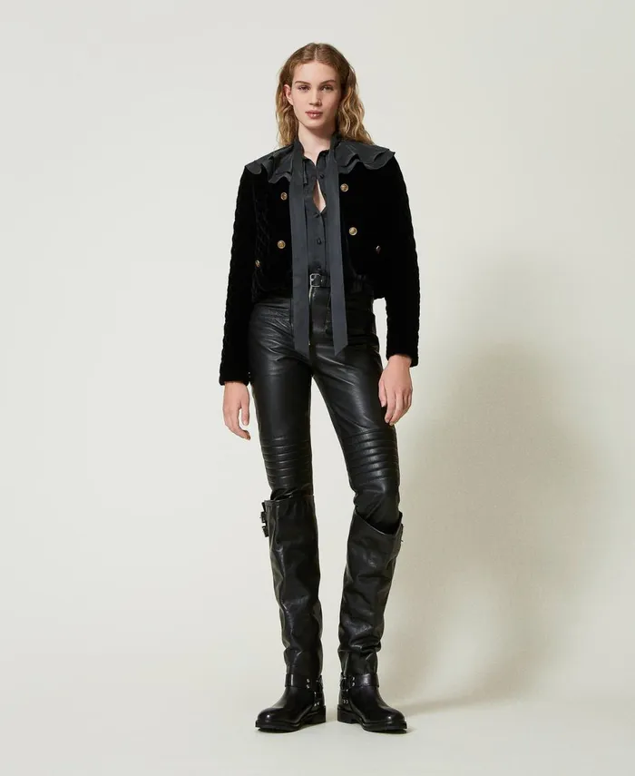 Twinset Leather 039Fairfax039 Biker Trousers Black Women Trousers Twinset Leather 039Fairfax039 Biker Trousers Black Women Trousers