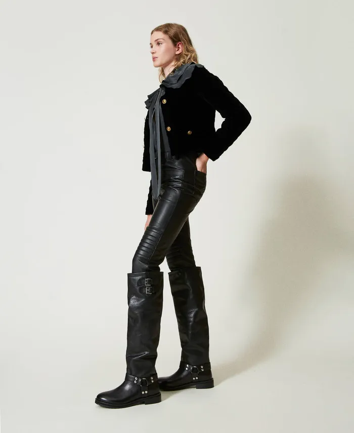 Twinset Leather 039Fairfax039 Biker Trousers Black Women Trousers Twinset Leather 039Fairfax039 Biker Trousers Black Women Trousers