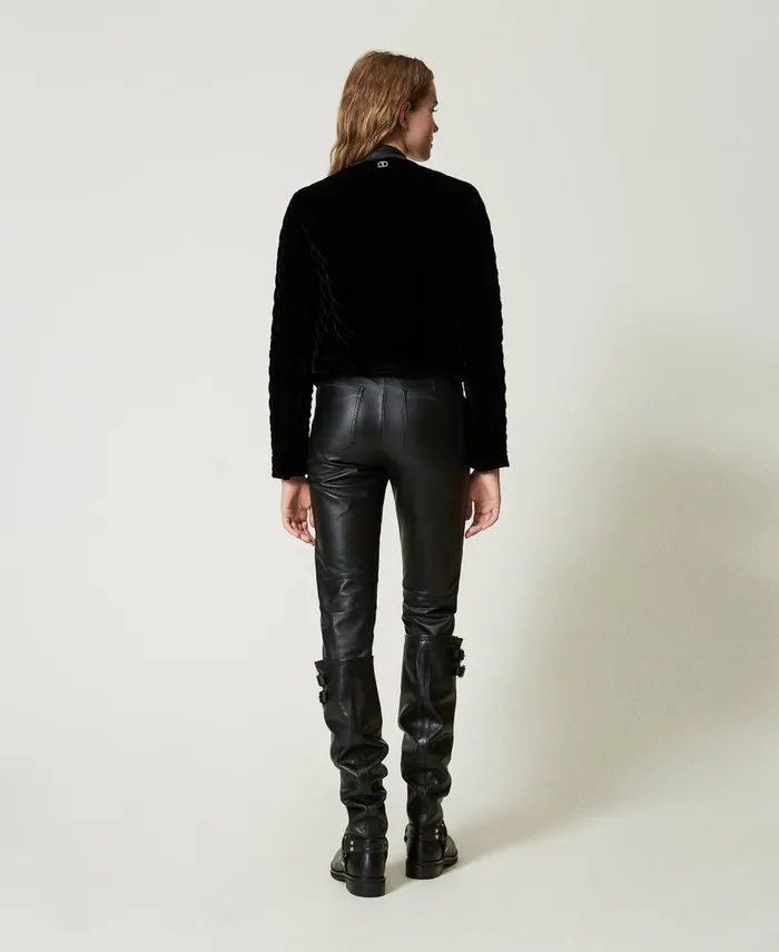 Twinset Leather 039Fairfax039 Biker Trousers Black Women Trousers Twinset Leather 039Fairfax039 Biker Trousers Black Women Trousers