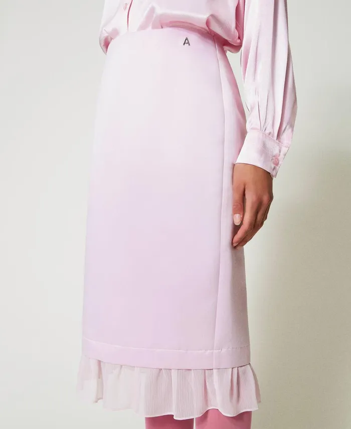 Twinset Midi Duchesse Skirt Pink Tulle Women Skirts Twinset Midi Duchesse Skirt Pink Tulle Women Skirts
