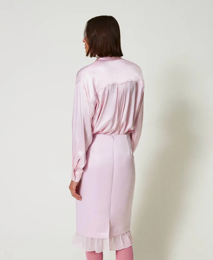 Twinset Midi Duchesse Skirt Pink Tulle Women Skirts Twinset Midi Duchesse Skirt Pink Tulle Women Skirts