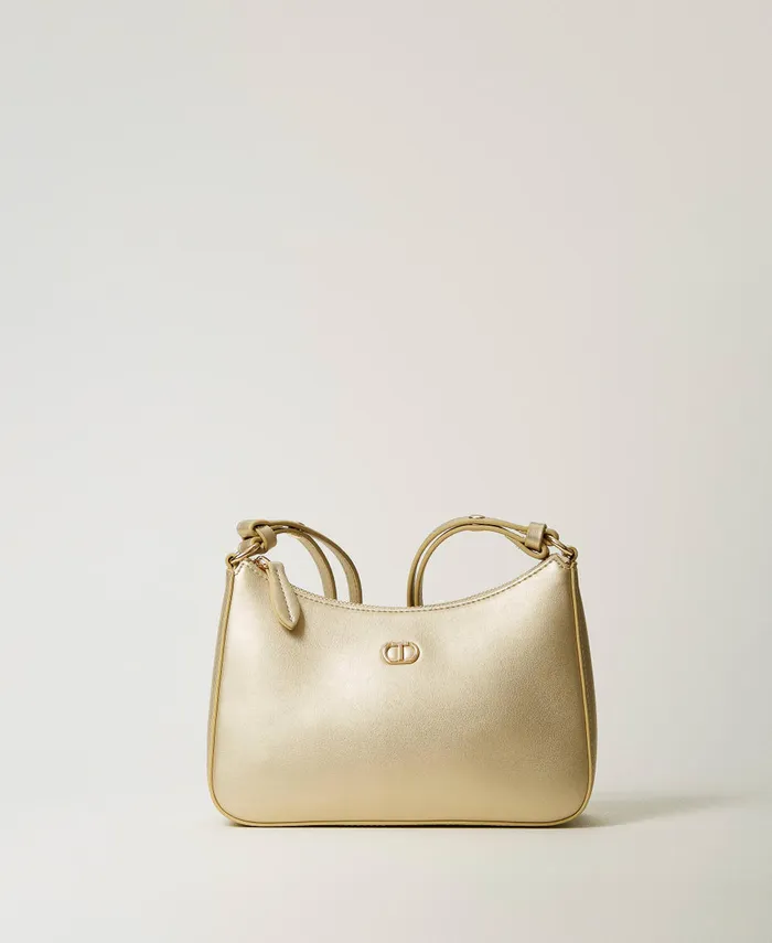 Twinset Mini Hobo Bag With Logo Yellow Gold Women Hobo Bags