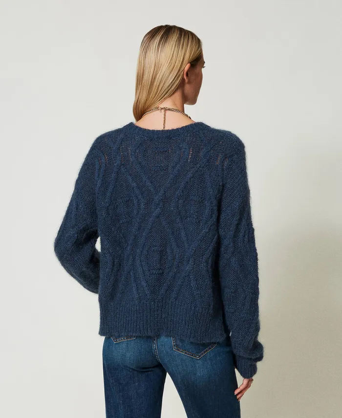 Twinset Mohair Blend Jumper Classic Blue Women Jumpers And Cardigans Twinset Mohair Blend Jumper Classic Blue Women Jumpers And Cardigans