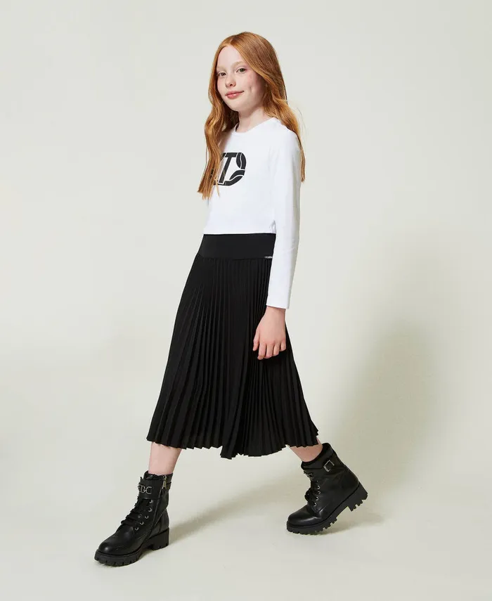 Twinset Pleated Crpe De Chine Long Skirt Black Girl Skirts Twinset Pleated Crpe De Chine Long Skirt Black Girl Skirts